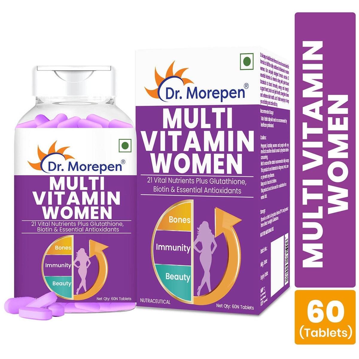 Dr. Morepen Biotin+ Advanced Tablets and Multivitamin Women Tablets Combo - PUSHMYCART