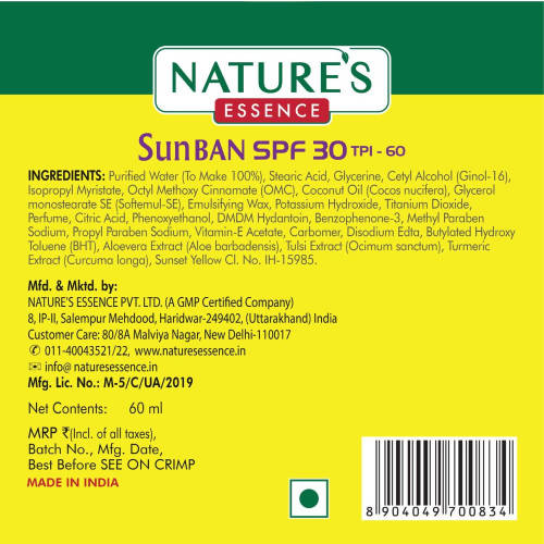 Nature's Essence Sun Ban Lotion SPF 30 - PUSHMYCART