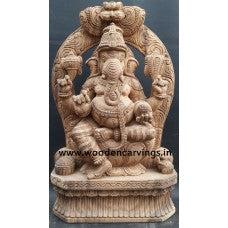 Hindu God Vinayaka Of Wood - PUSHMYCART