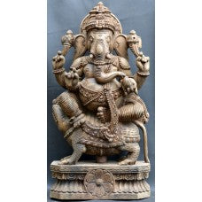 Beautiful Ganesha On Mooshika - PUSHMYCART