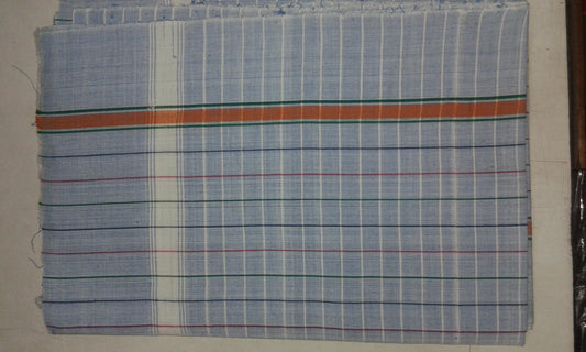 Khadi Towel With Blue Stripes - PUSHMYCART