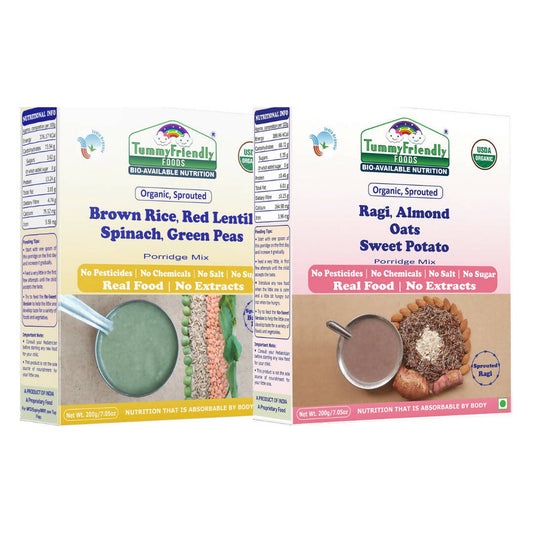 TummyFriendly Foods Stage3 Porridge Mixes for 8 Months Old Baby Ragi | Brown Rice Combo