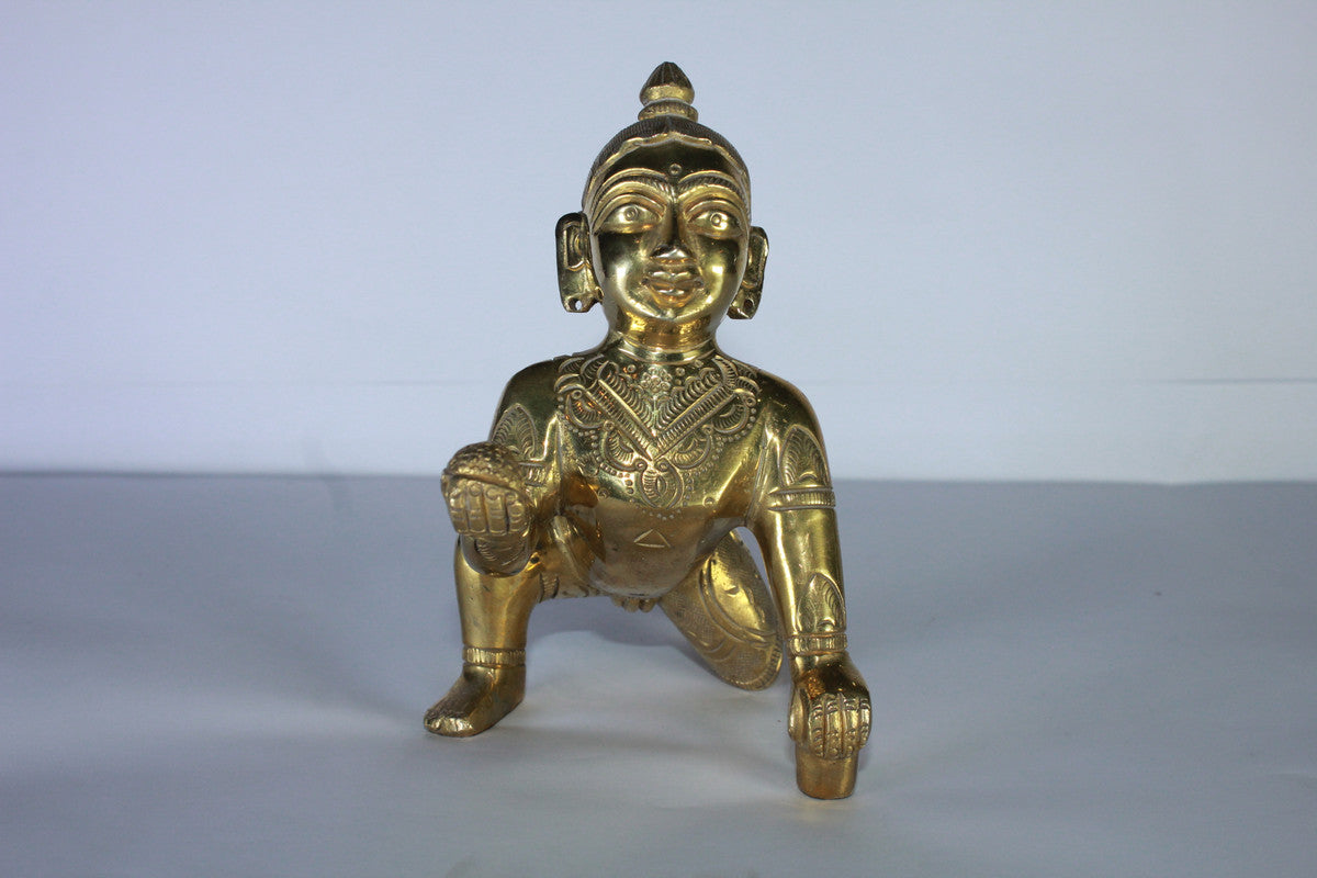 Brass Laddu Gopal Statue Idol 991g
