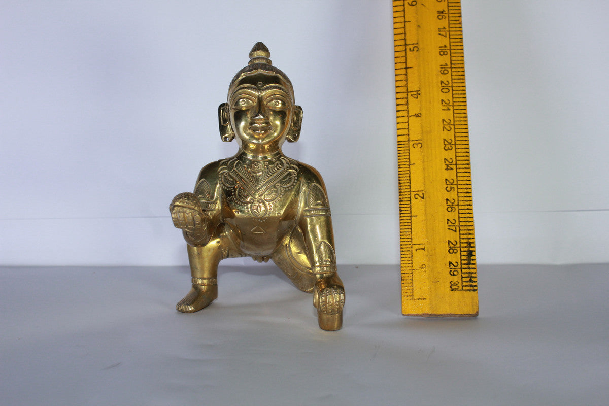 Brass Laddu Gopal Statue Idol 991g