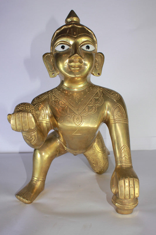 Brass Laddu Gopal Statue Idol 5193g