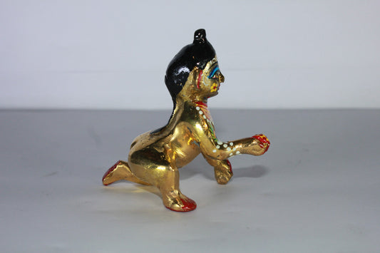 Brass Painted Laddu Gopal Statue Idol 204g