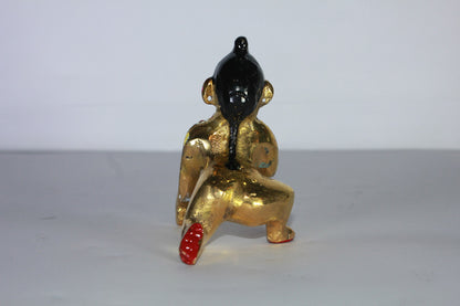 Brass Painted Laddu Gopal Statue Idol 204g
