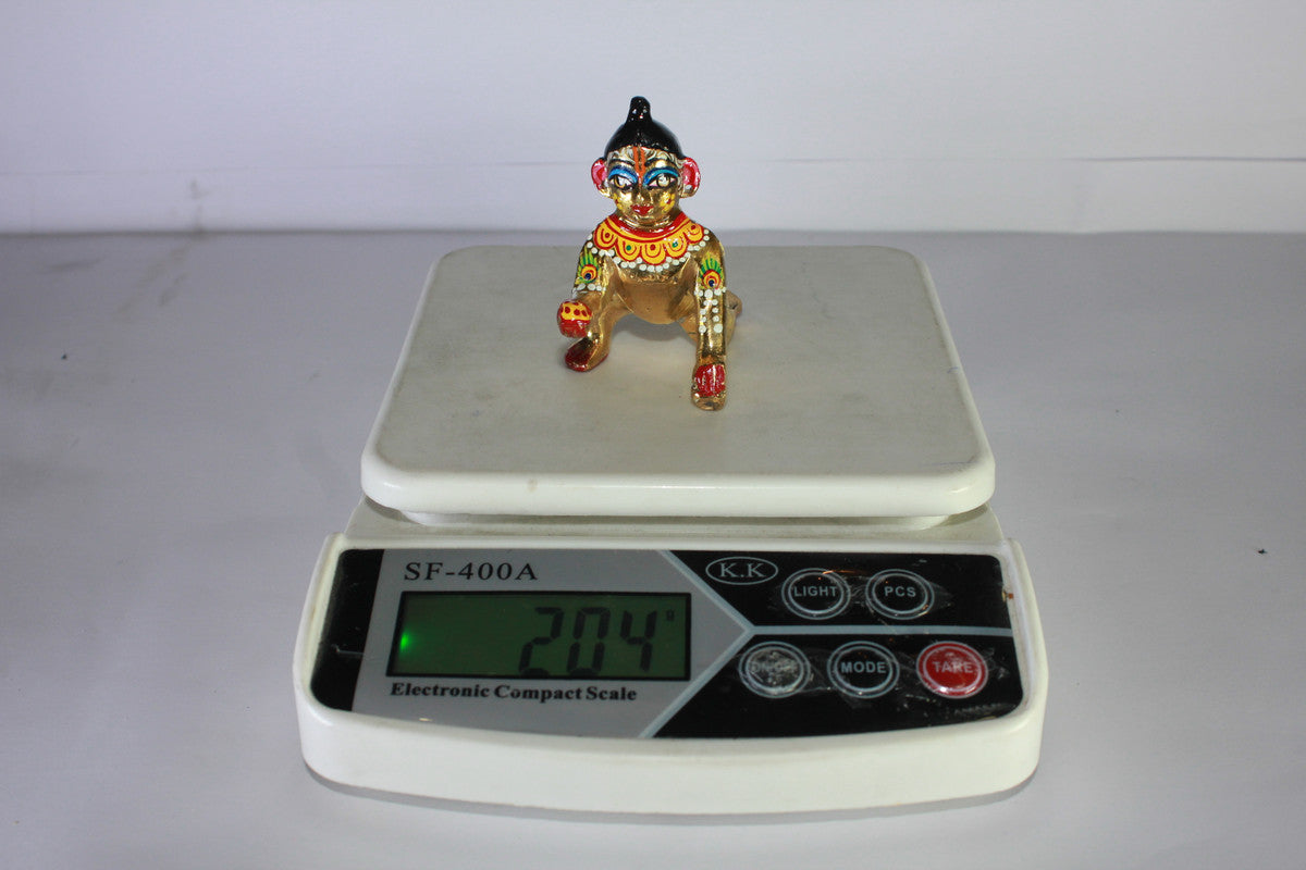 Brass Painted Laddu Gopal Statue Idol 204g
