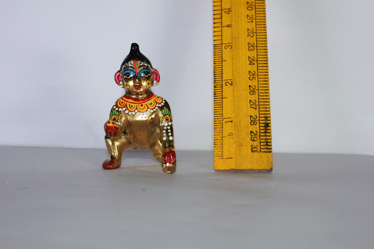 Brass Painted Laddu Gopal Statue Idol 204g