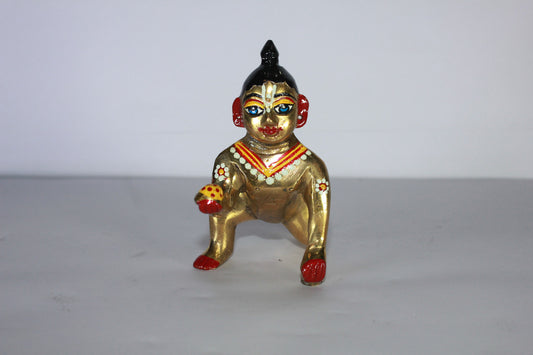 Brass Painted Laddu Gopal Statue Idol 271g
