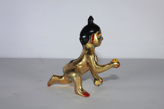 Brass Painted Laddu Gopal Statue Idol 271g