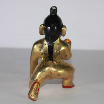 Brass Painted Laddu Gopal Statue 385g - PUSHMYCART
