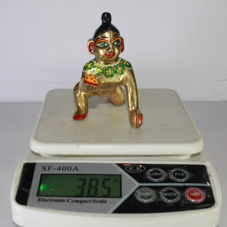 Brass Painted Laddu Gopal Statue 385g - PUSHMYCART