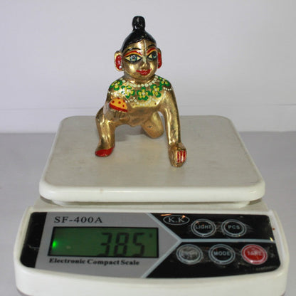 Brass Painted Laddu Gopal Statue 385g - PUSHMYCART