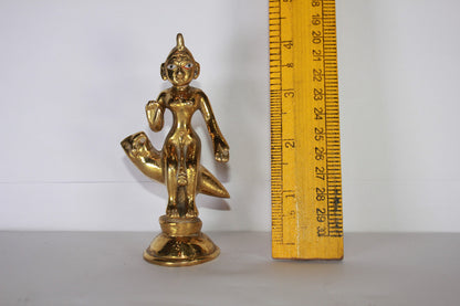Brass Laxmi Maa On Owl Statue 240g