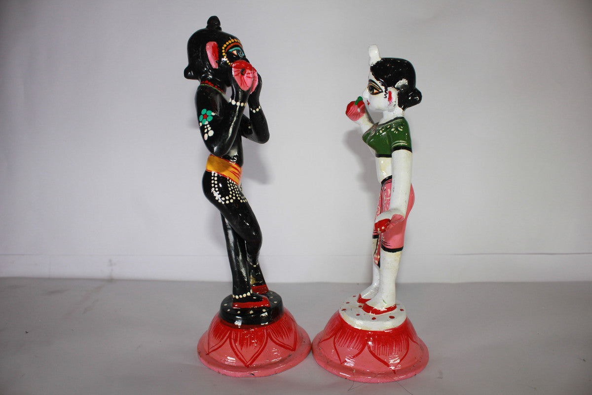 Brass Black Krishna and Color Radha 2017g