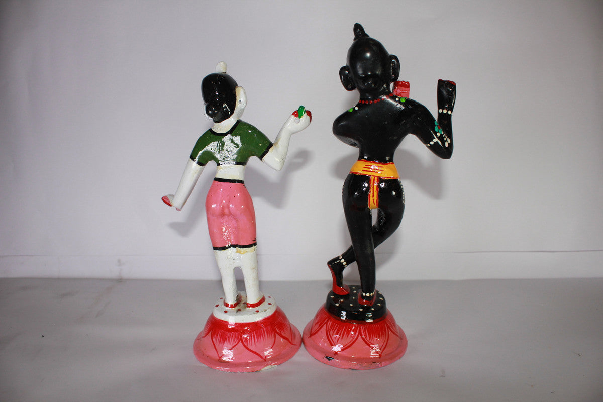 Brass Black Krishna and Color Radha 2017g