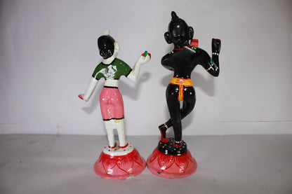 Brass Black Krishna and Color Radha 2017g