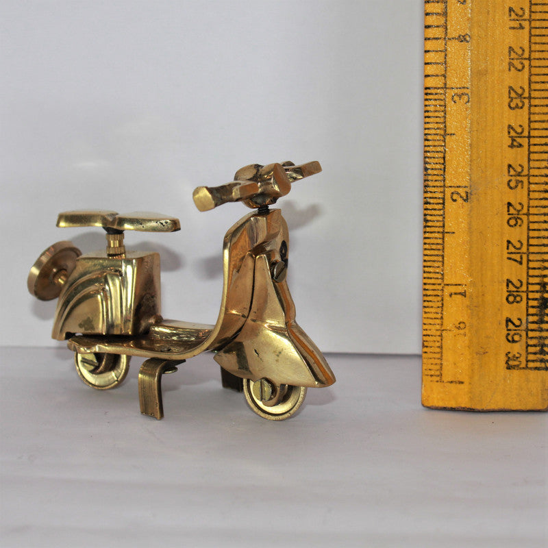 Mini Brass Scooter Showpiece 143g