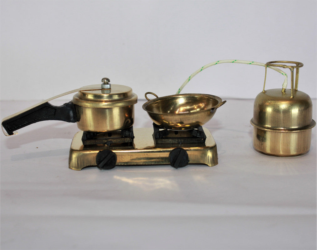 Brass Miniature Kitchen Set 78g (Pack Of 2) PUSHMYCART