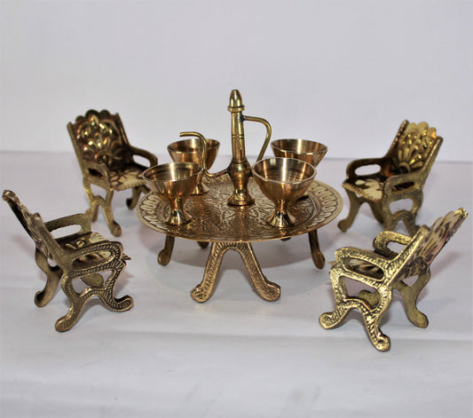 Brass Miniature Table Chair Set 208g