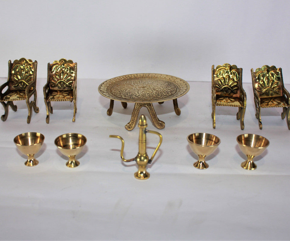 Brass Miniature Table Chair Set 208g