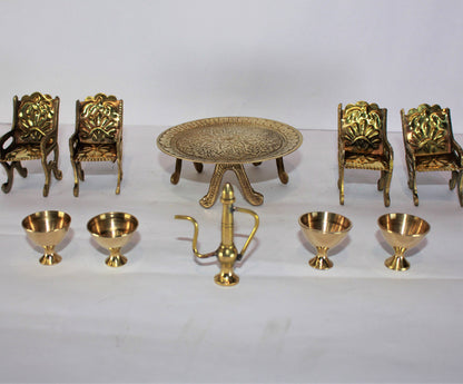 Brass Miniature Table Chair Set 208g