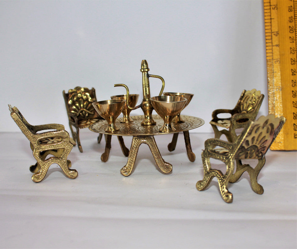 Brass Miniature Table Chair Set 208g