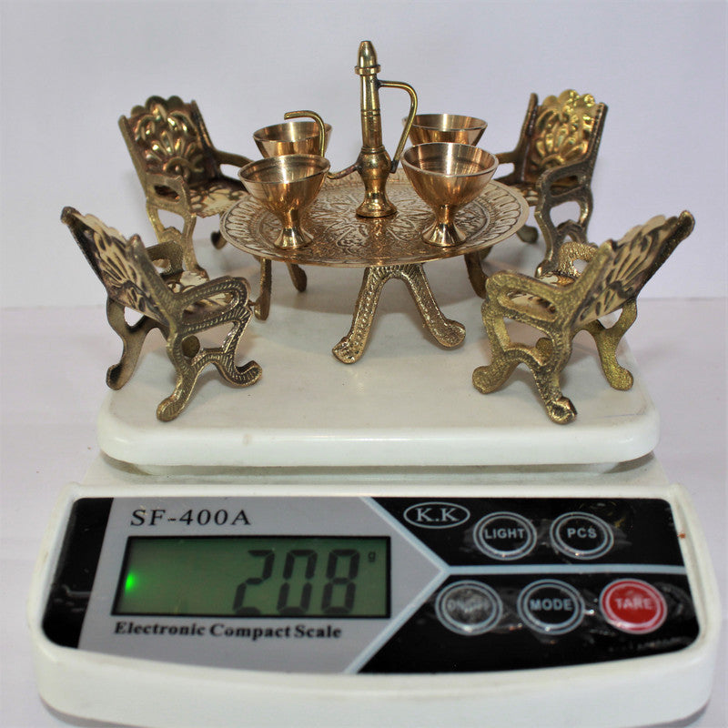 Brass Miniature Table Chair Set 208g