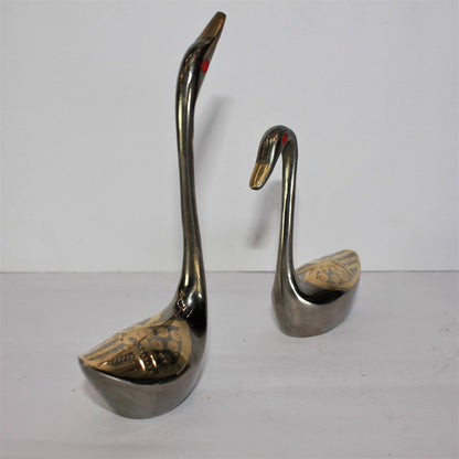 Brass Showpiece Duck Pair Statue 220g