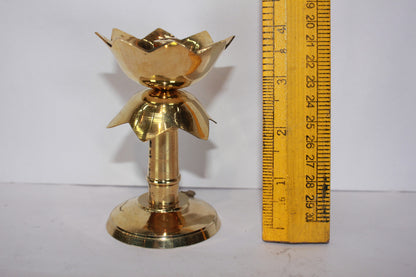 Brass Lotus Shape Pillar Stand Diya 142g