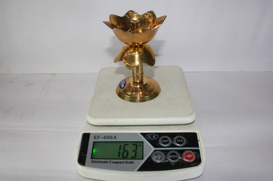 Brass Lotus Shape Pillar Stand Diya 163g