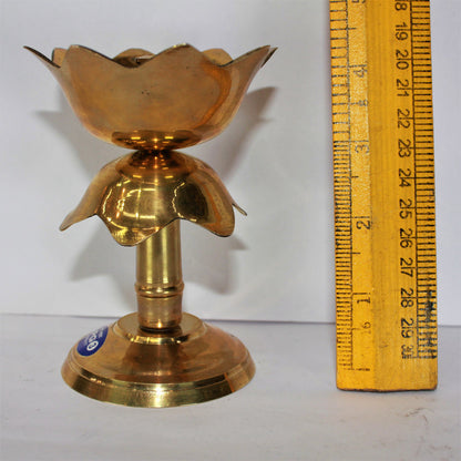 Brass Lotus Shape Pillar Stand Diya 163g