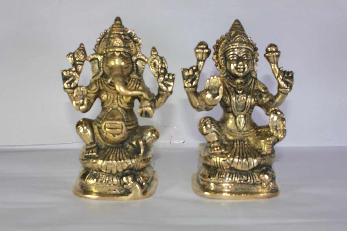 Brass Laxmi Ganesh Statue 2340g