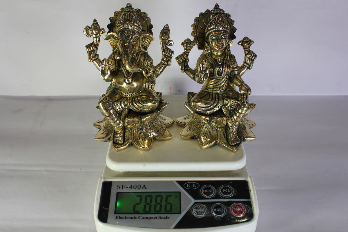 Brass Laxmi Ganesh Statue 2886g