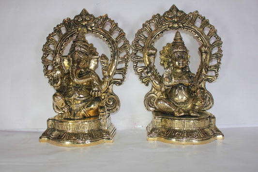 Brass Laxmi Ganesh Statue 6872g
