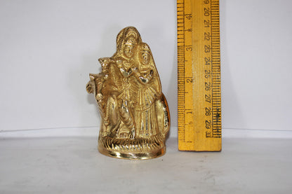 Brass Radha Krishna Idol 425g