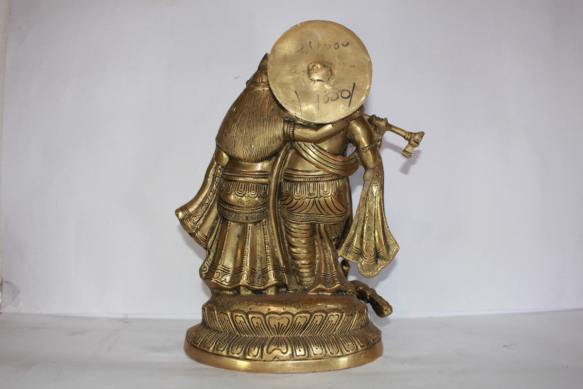 Brass Radha Krishna Idol 5940g - PUSHMYCART