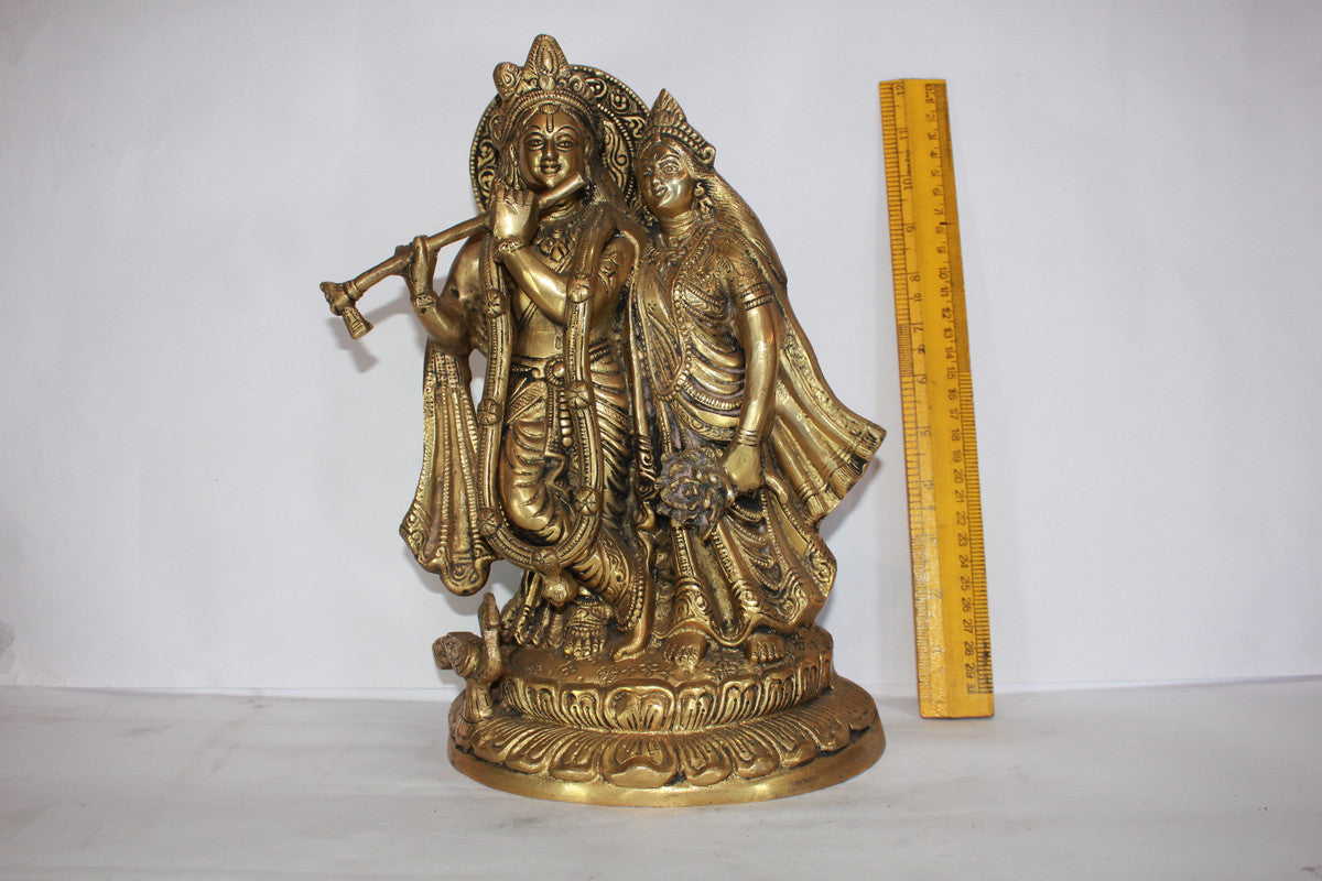 Brass Radha Krishna Idol 5940g - PUSHMYCART