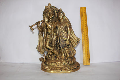 Brass Radha Krishna Idol 5940g - PUSHMYCART