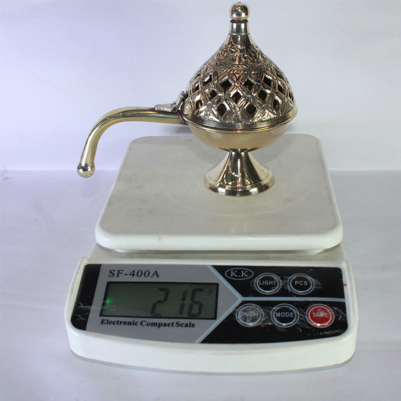 Brass Dhuna Dhoop Dani with Handle 216g