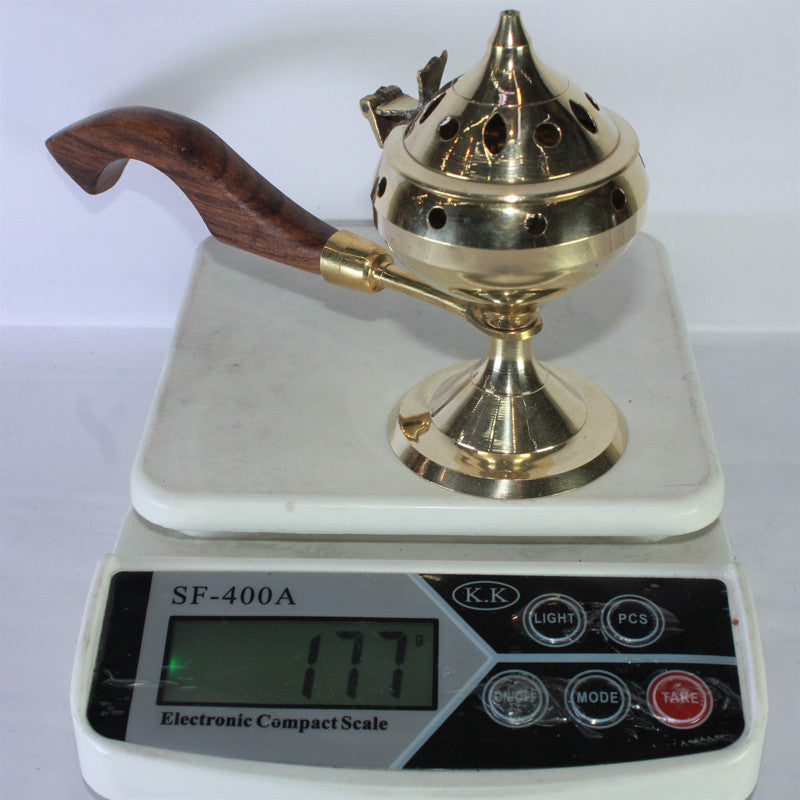 Brass Dhuna Dhoop Dani with Handle 177g