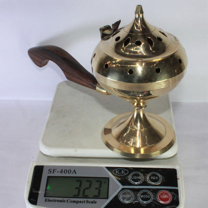 Brass Dhuna Dhoop Dani with Handle 323g