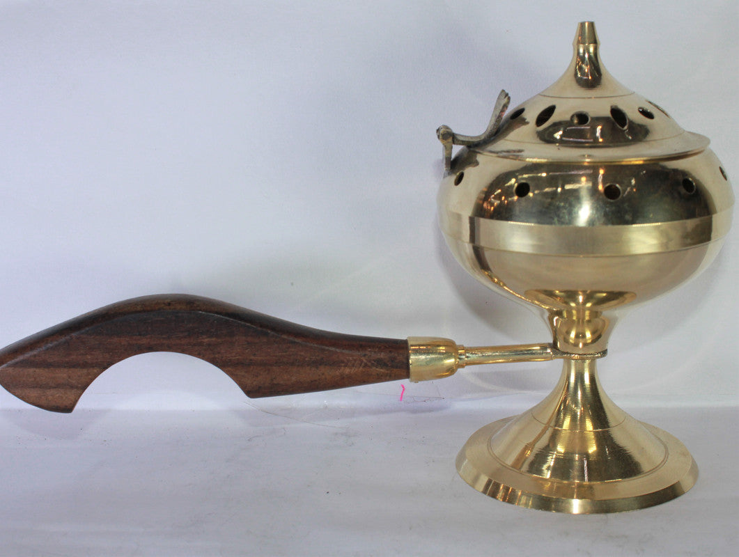Brass Dhuna Dhoop Dani with Handle 323g