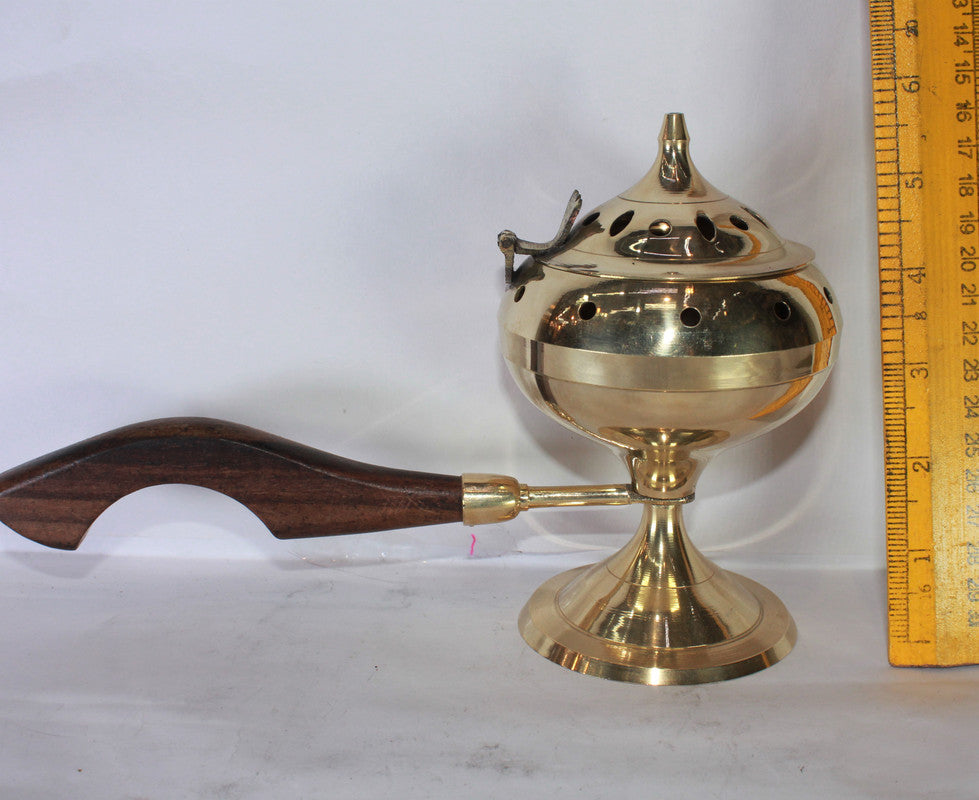 Brass Dhuna Dhoop Dani with Handle 323g