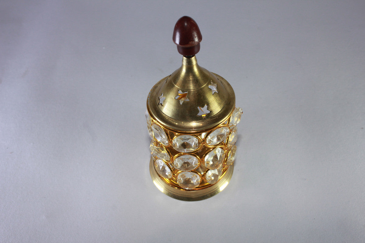 Brass Crystal Akhand Jyoti Diya 203g