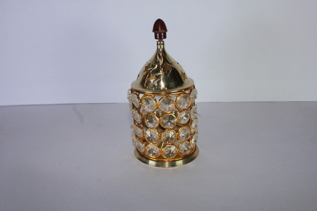 Brass Crystal Akhand Jyoti Diya 203g