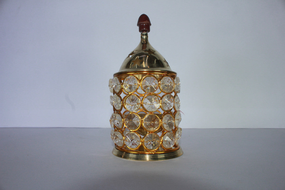 Brass Crystal Akhand Jyoti Diya 203g