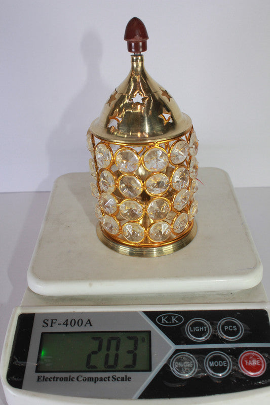 Brass Crystal Akhand Jyoti Diya 203g