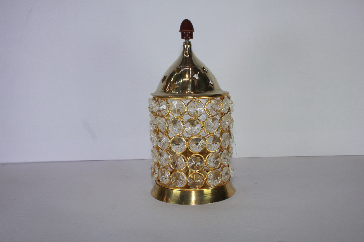 Brass Crystal Akhand Jyoti Diya 292g